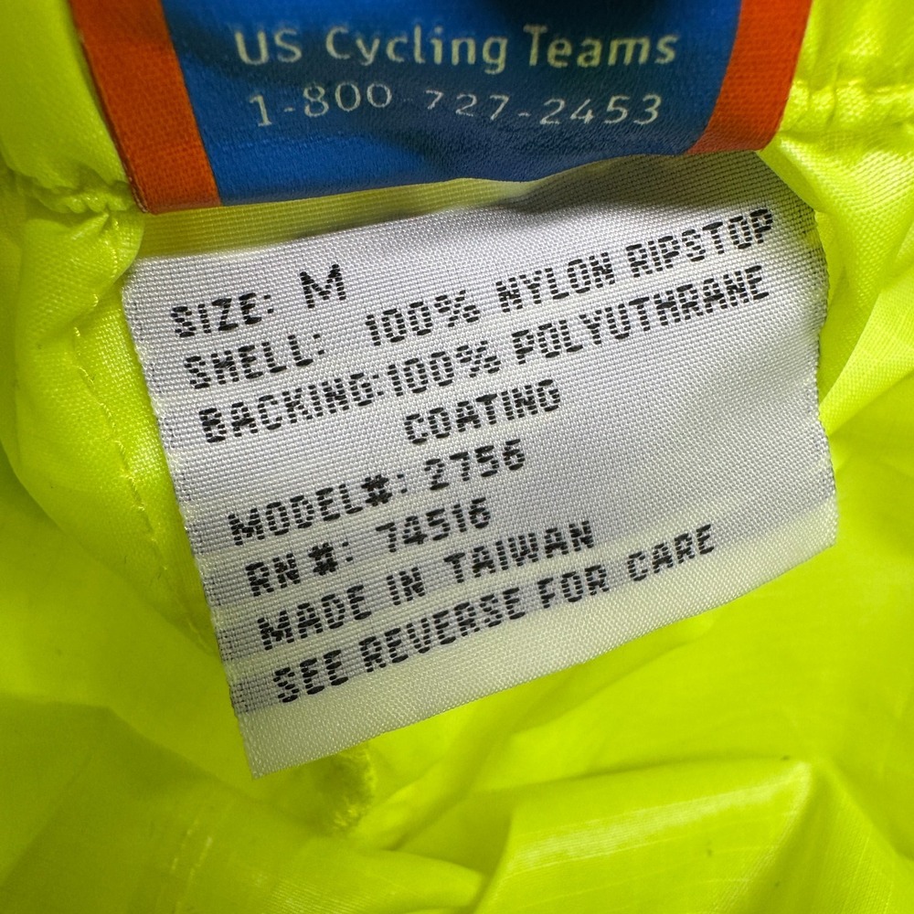 Vintage Performance Cycling Nylon Ripstop Rain Pants Yellow Men's Size Medium - Picture 7 of 9